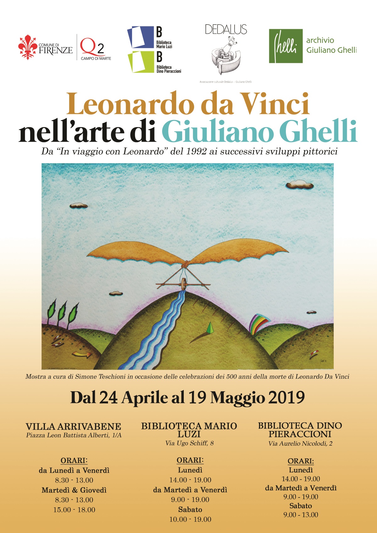 Locandina Mostra Leonardo da Vinci (Giuliano Ghelli - Fonte ComuneFirenze) 