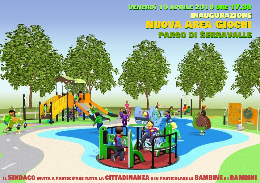 Nuova area gioco per bambini al parco di Serravalle