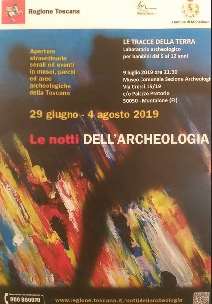 Locandina Notti dell'Archeologia 2019 a Montaione