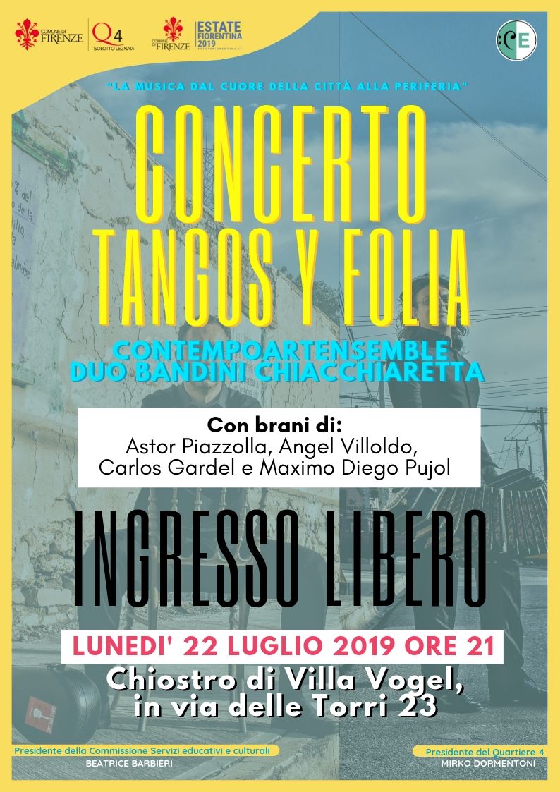 La locandina del Concerto Tangos y Folia (immagine da comunicato)
