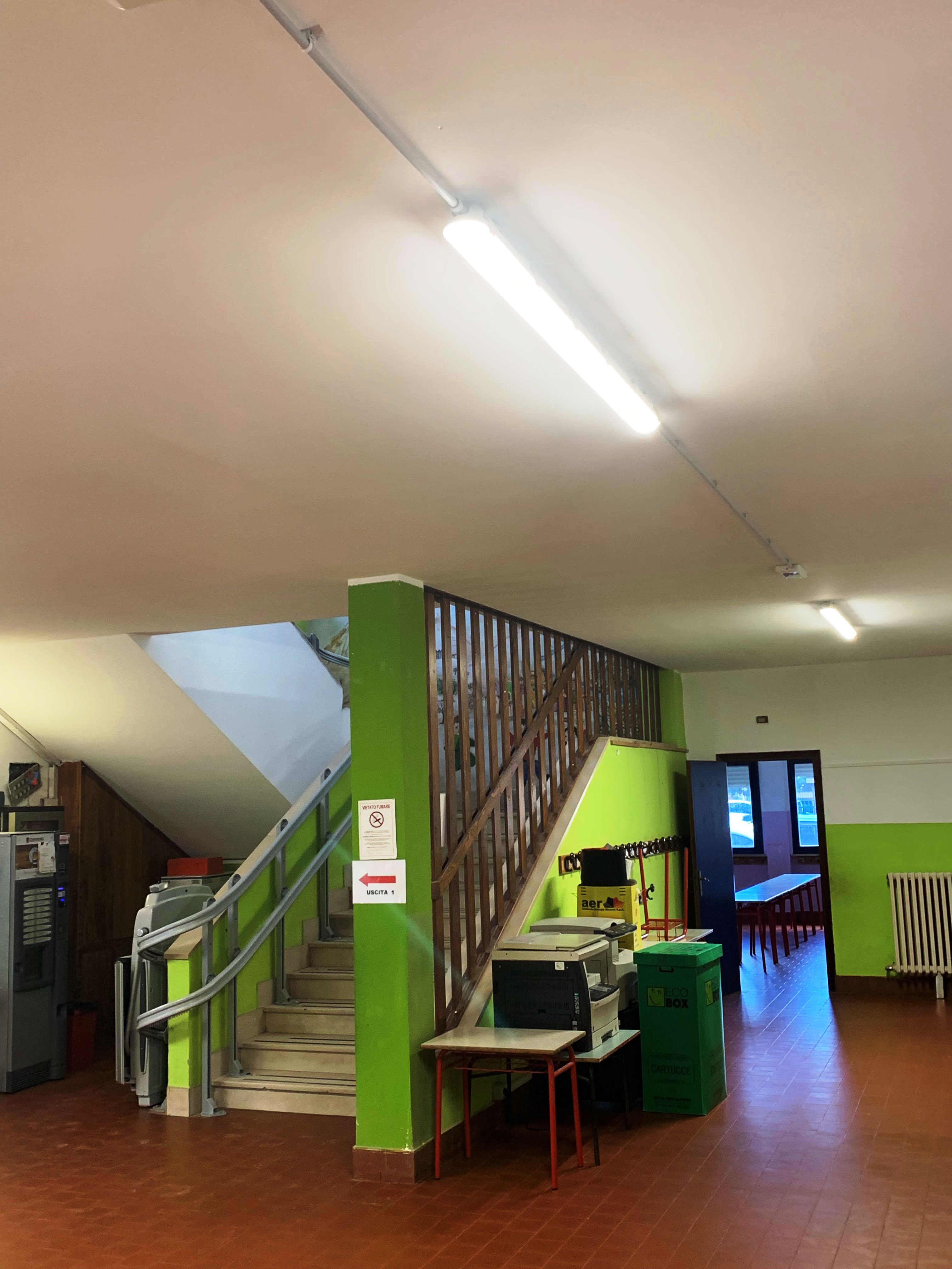 Illuminazione scuola Cavicchi (foto da comunicato)