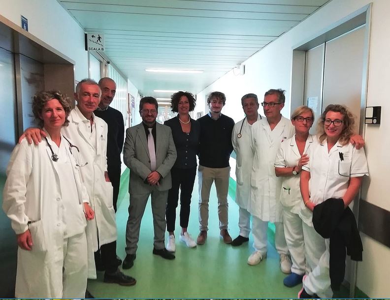 Angela Bagni e Giampiero Fossi in visita all' Ospedale di San Giovanni di Dio