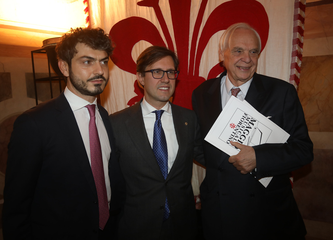 Da sinistra Sacchi, Nardella, Pereira alla presentazione del Maggio