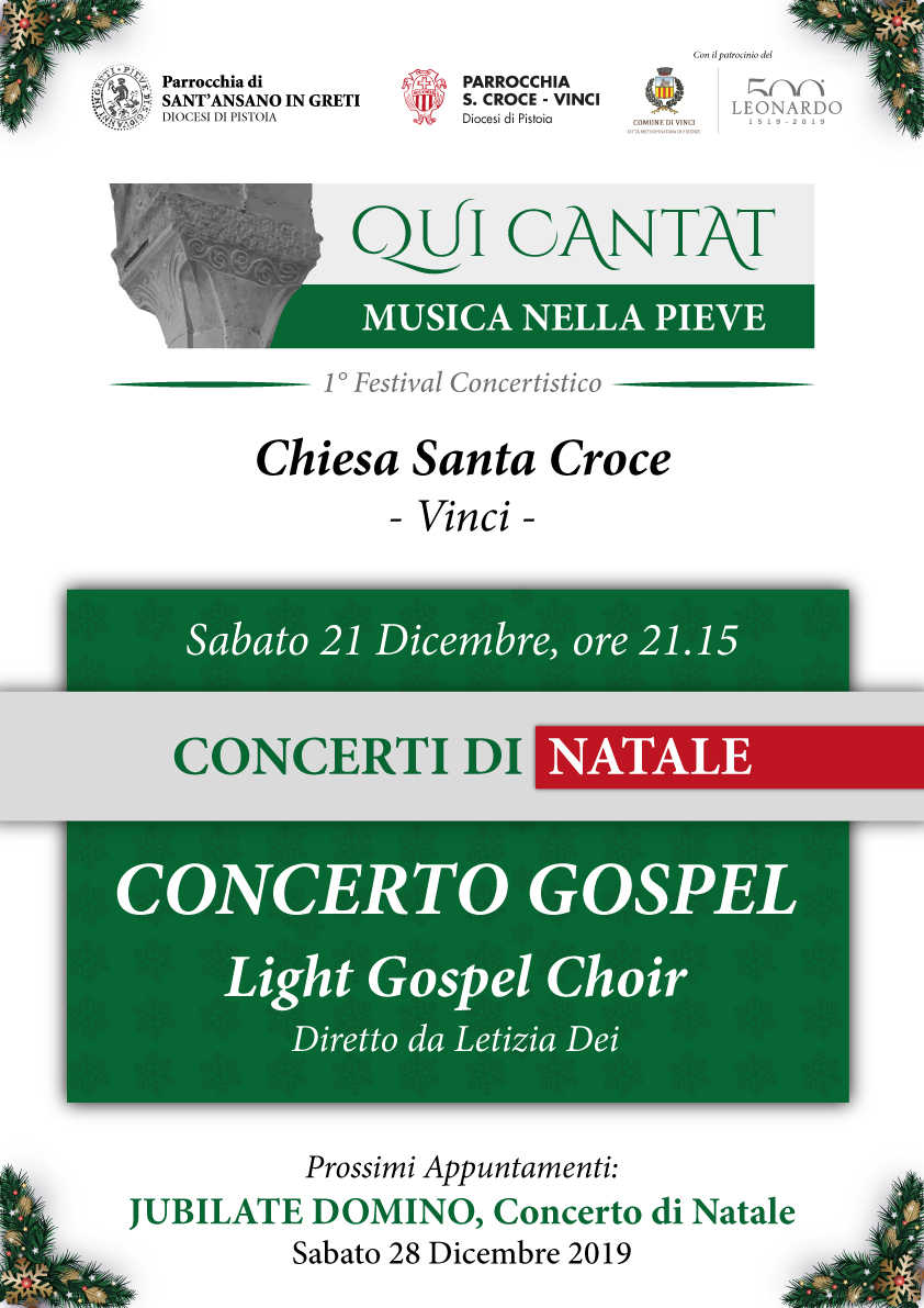 Locandina Light Gospel Choir a Vinci 