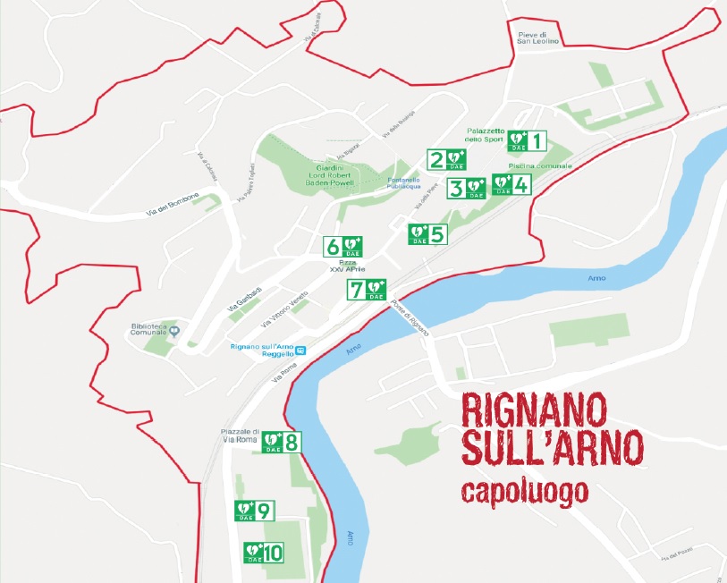 Campagna informativa sulla presenza del DAE nel territorio comunale di Rignano sull'Arno 
