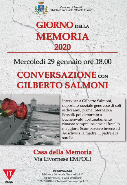 Manifesto Giorno della Memoria alla Biblioteca di Empoli