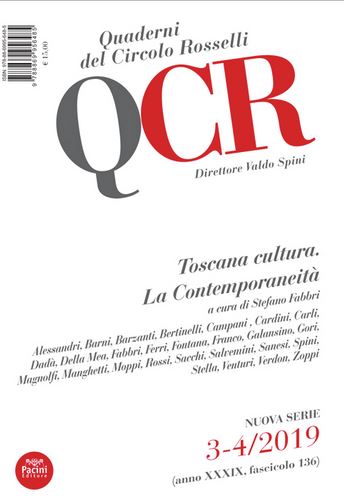 Copertina del Quaderno del Circolo Rosselli 'Toscana cultura. La contemporaneita''