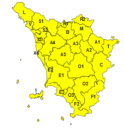 Maltempo, codice giallo su tutta la Toscana per piogge e temporali 