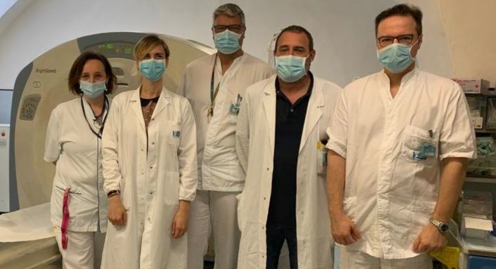 Da sx  Bucchianeri, la dottoressa Melani, dottor Viviani con i tecnici Russo e Ricci (Foto da comunicato)