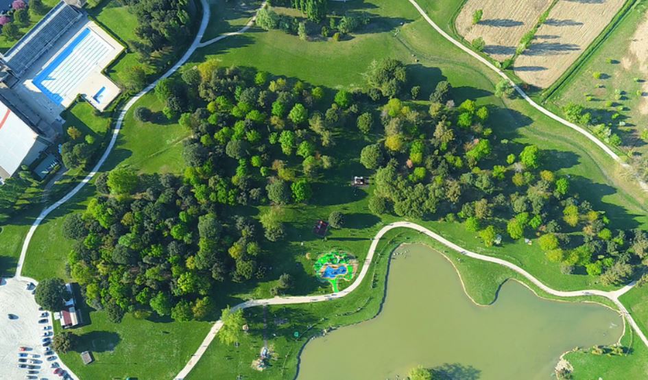 Il parco di Serravalle visto dal drone