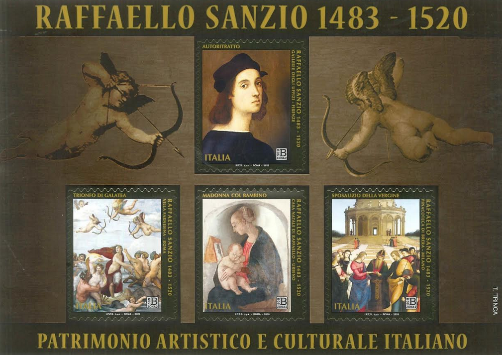 Emessi quattro francobolli ordinari dedicati a Raffaello Sanzio (Immagine da comunicato)