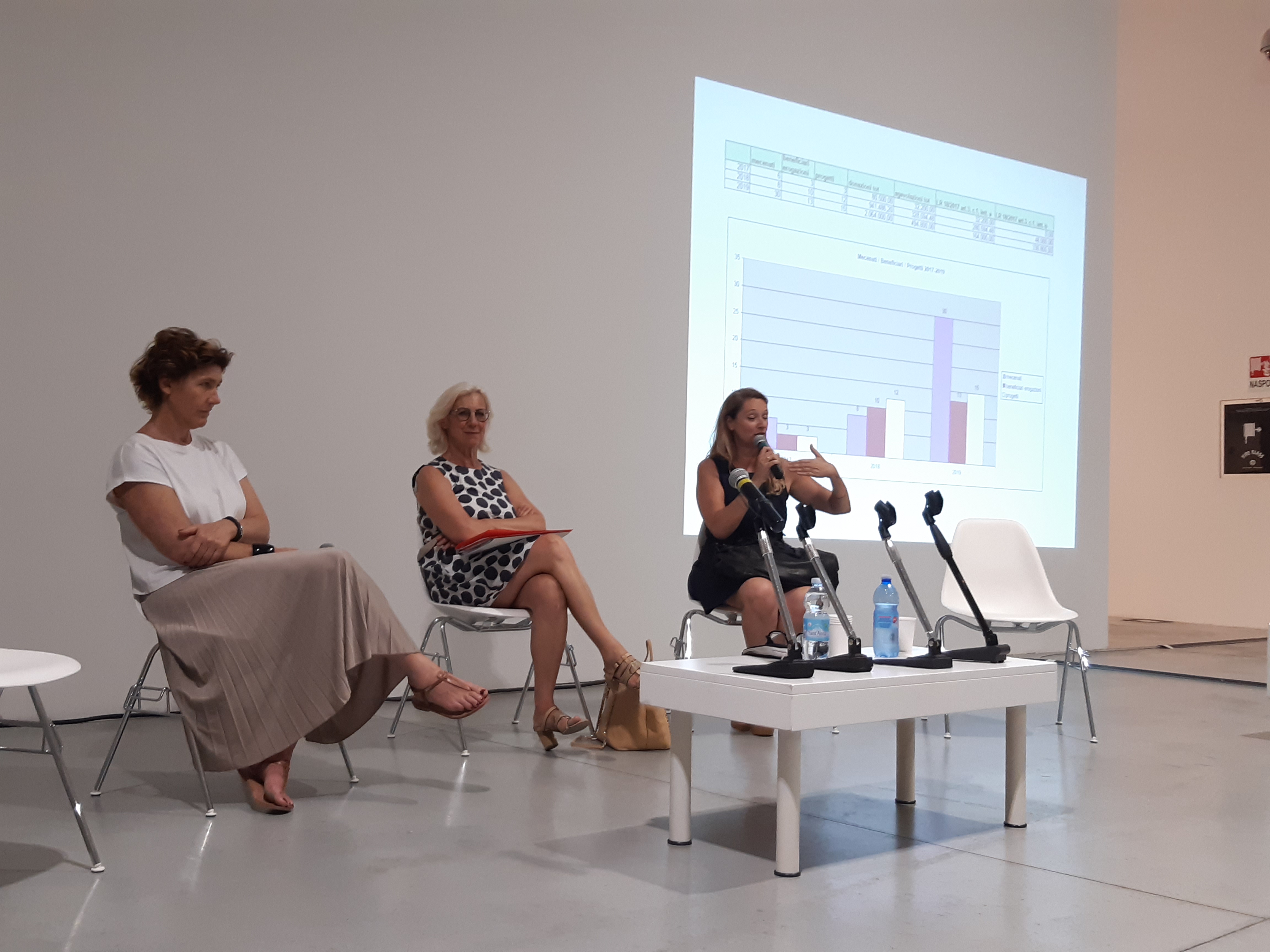 Un momento della conferenza stampa al Museo Pecci di Prato (Foto da comunicato)