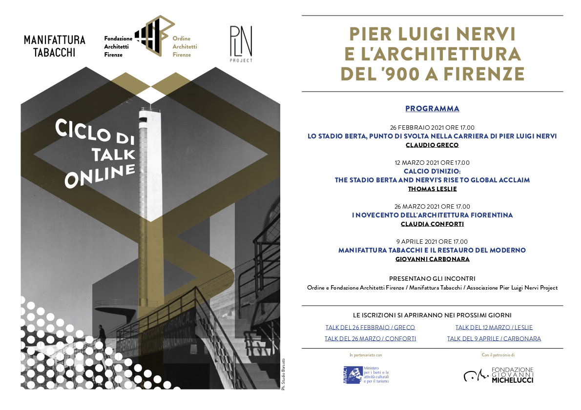 Pier Luigi Nervi e l'architettura del '900 a Firenze, depliant programma