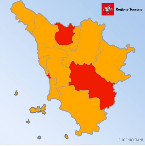 Zone rosse in Toscana