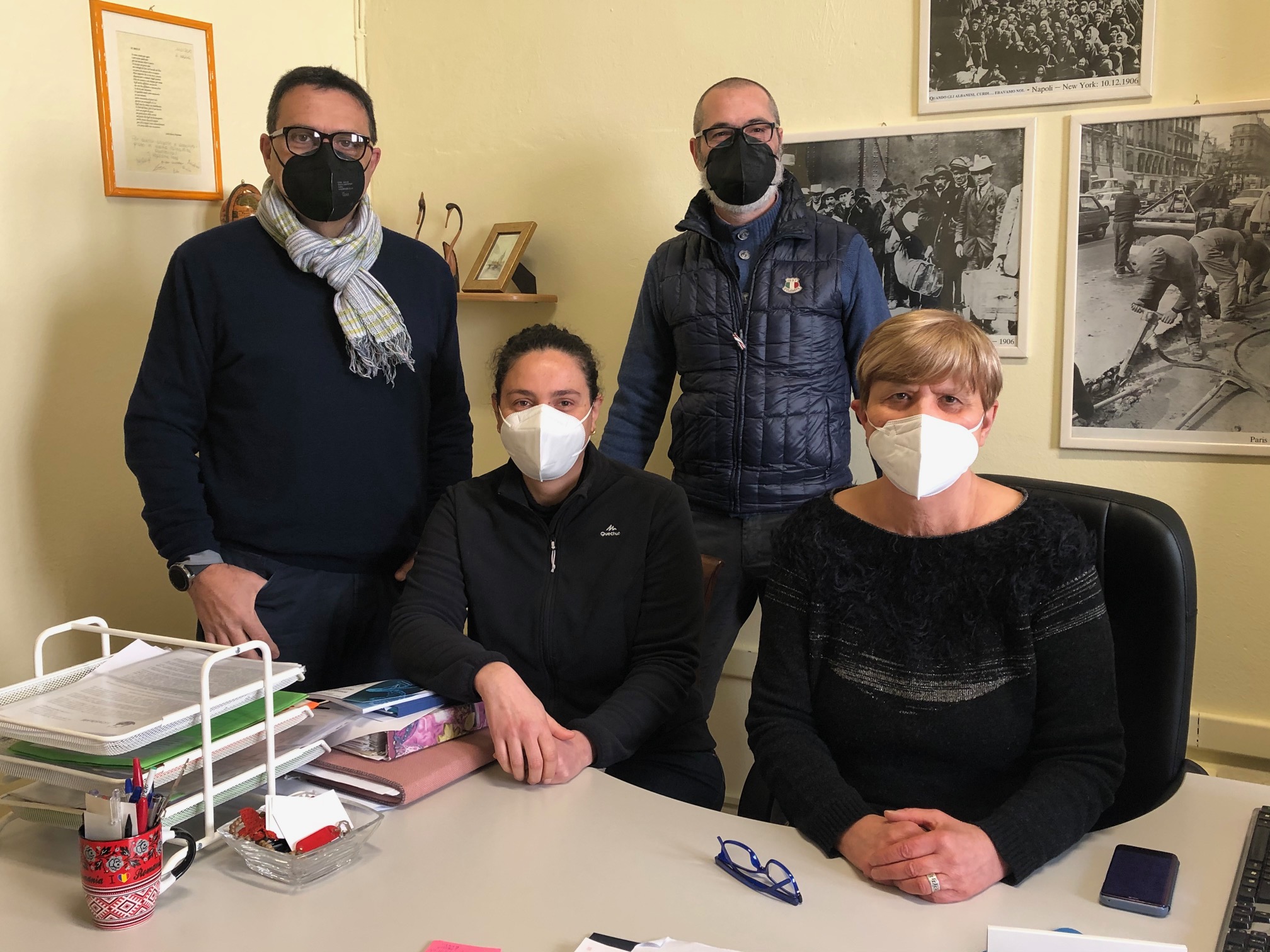 Mario Lanza, Claudia Santini, Massimiliano Lotti, Idalia Venco - staff Caritas Prato (Fonte foto Diocesi di Prato)