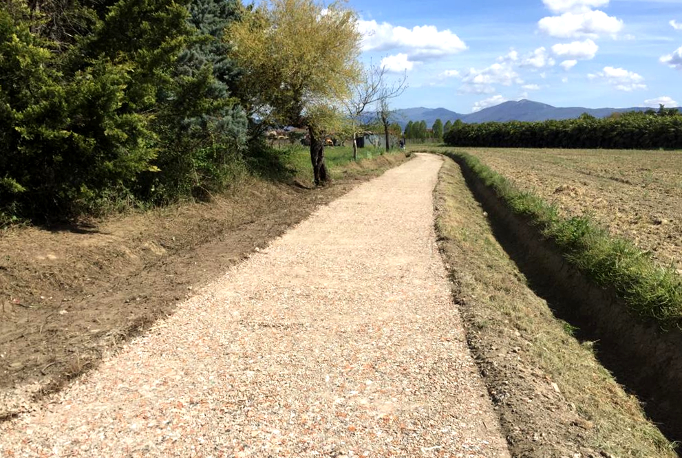Un tratto della pista ciclabile La Querciola (Fonte foto Comune di Quarrata)