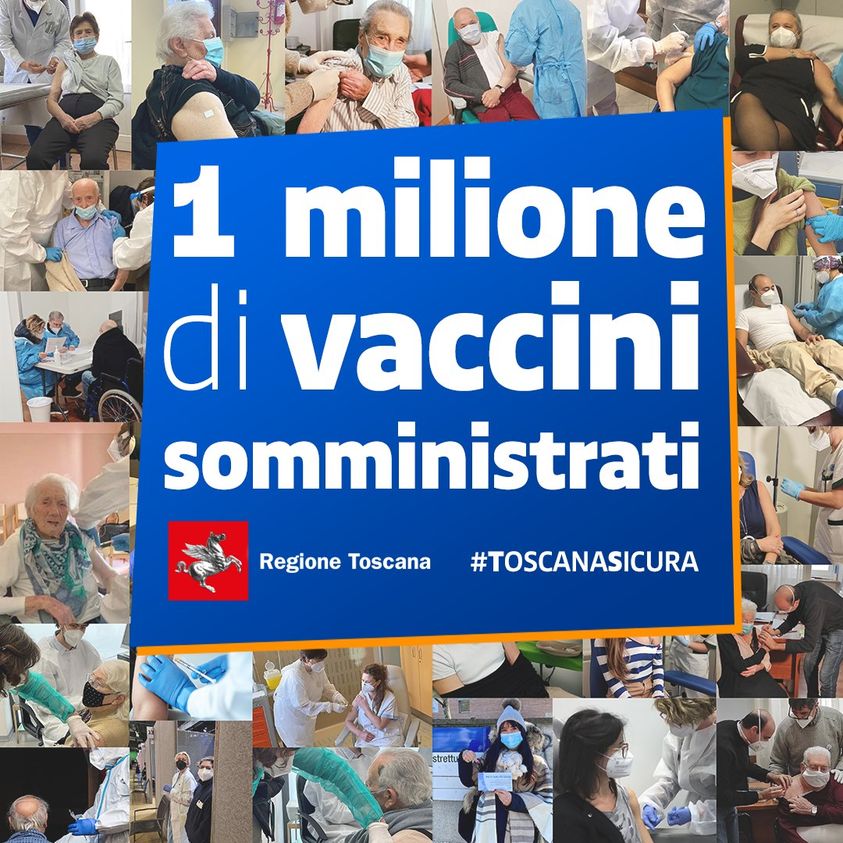 Banner 1 milione di vaccini in Toscana