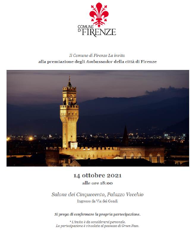 Presentazione ambasciatori città di Firenze (Fonte foto Destination Florence Convention & Bureau)