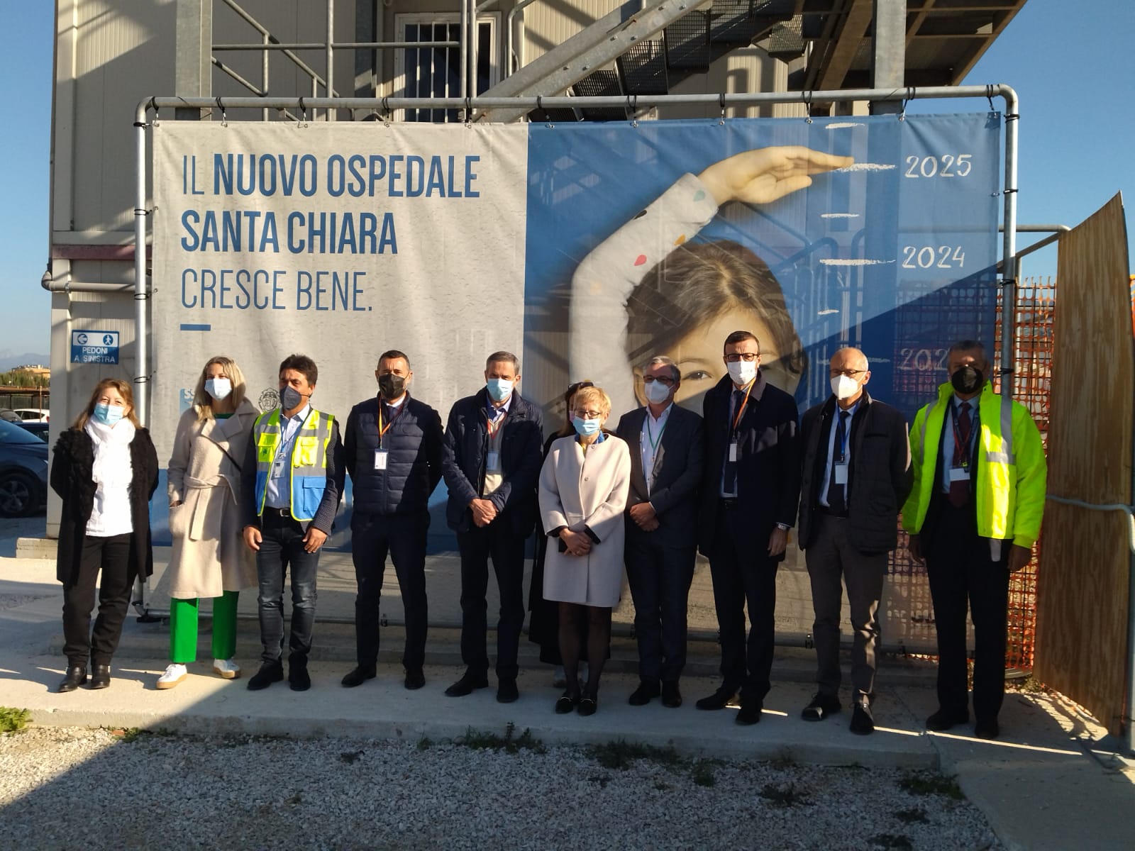 La visita del presidente Mazzeo accompagnato dall'assessore Simone Bezzini al cantiere del Nuovo Ospedale Santa Chiara a Cisanello, Pisa (Fonte foto Regione Toscana)