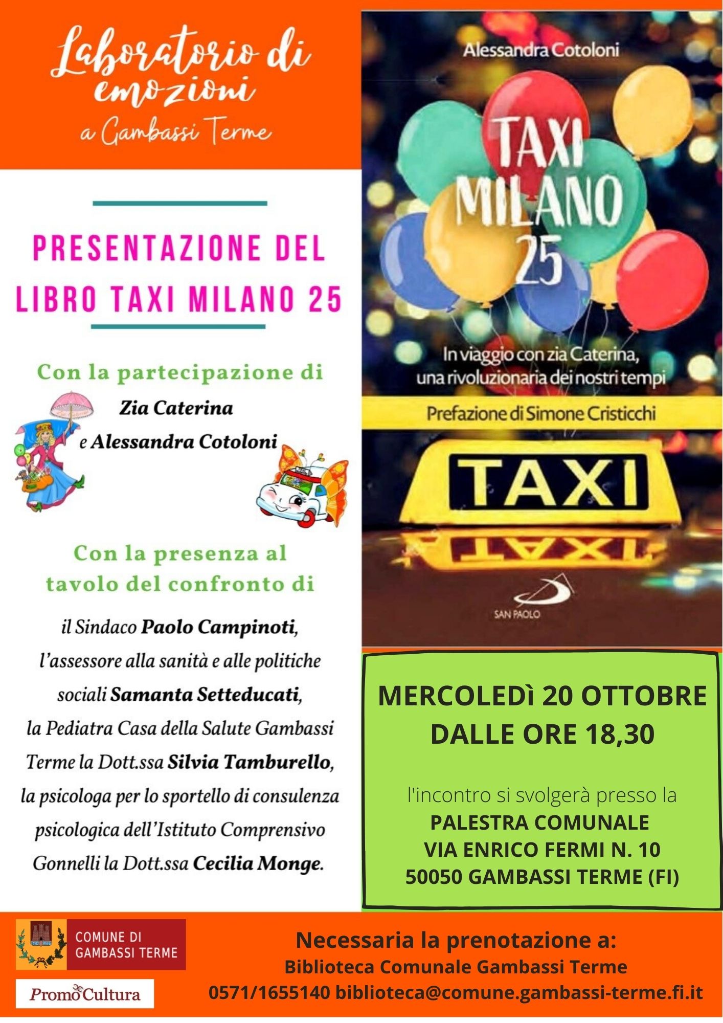 Locandina presentazione 'Taxi Milano 25'