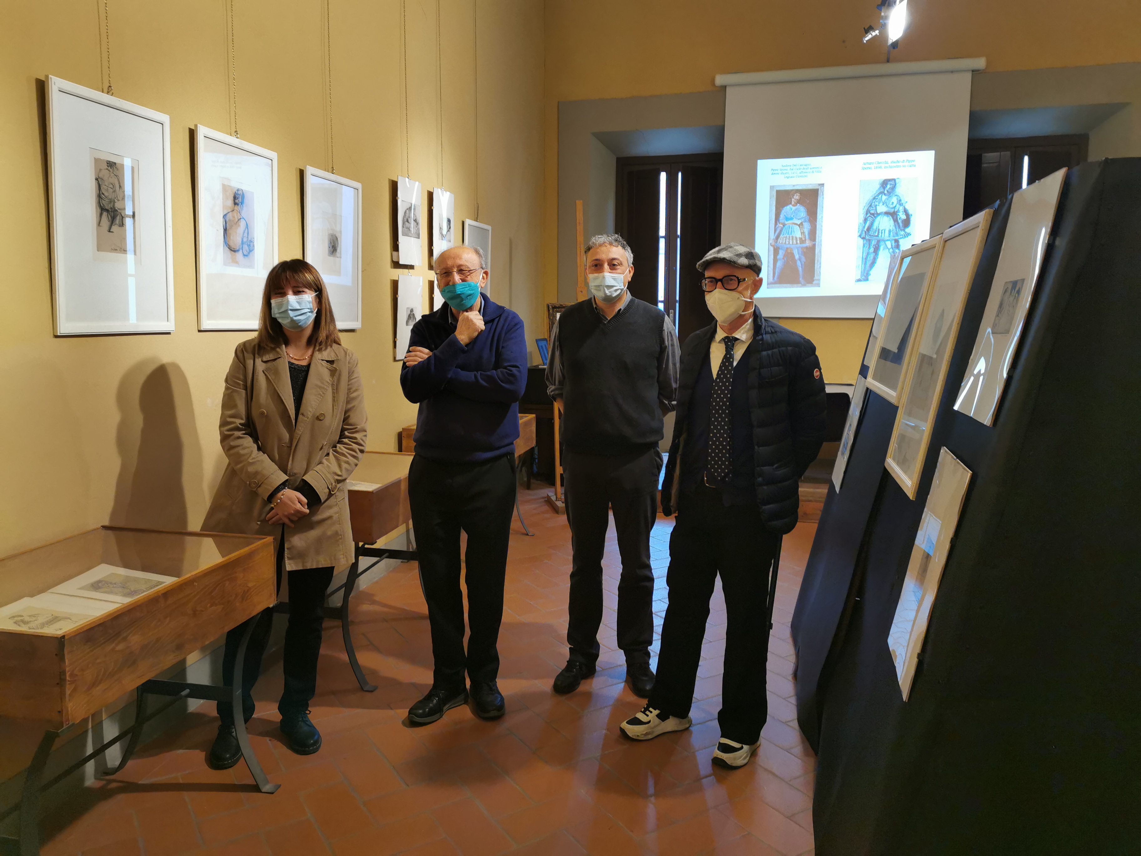 In momento della conferenza stampa con Alberto Malvolti, Presidente Fondazione Montanelli Bassi; Giovanni Malvolti, curatore della mostra; Alessio Spinelli, Sindaco e Emma Donnini, Vicesindaca (Fonte foto Comune di Fucecchio)