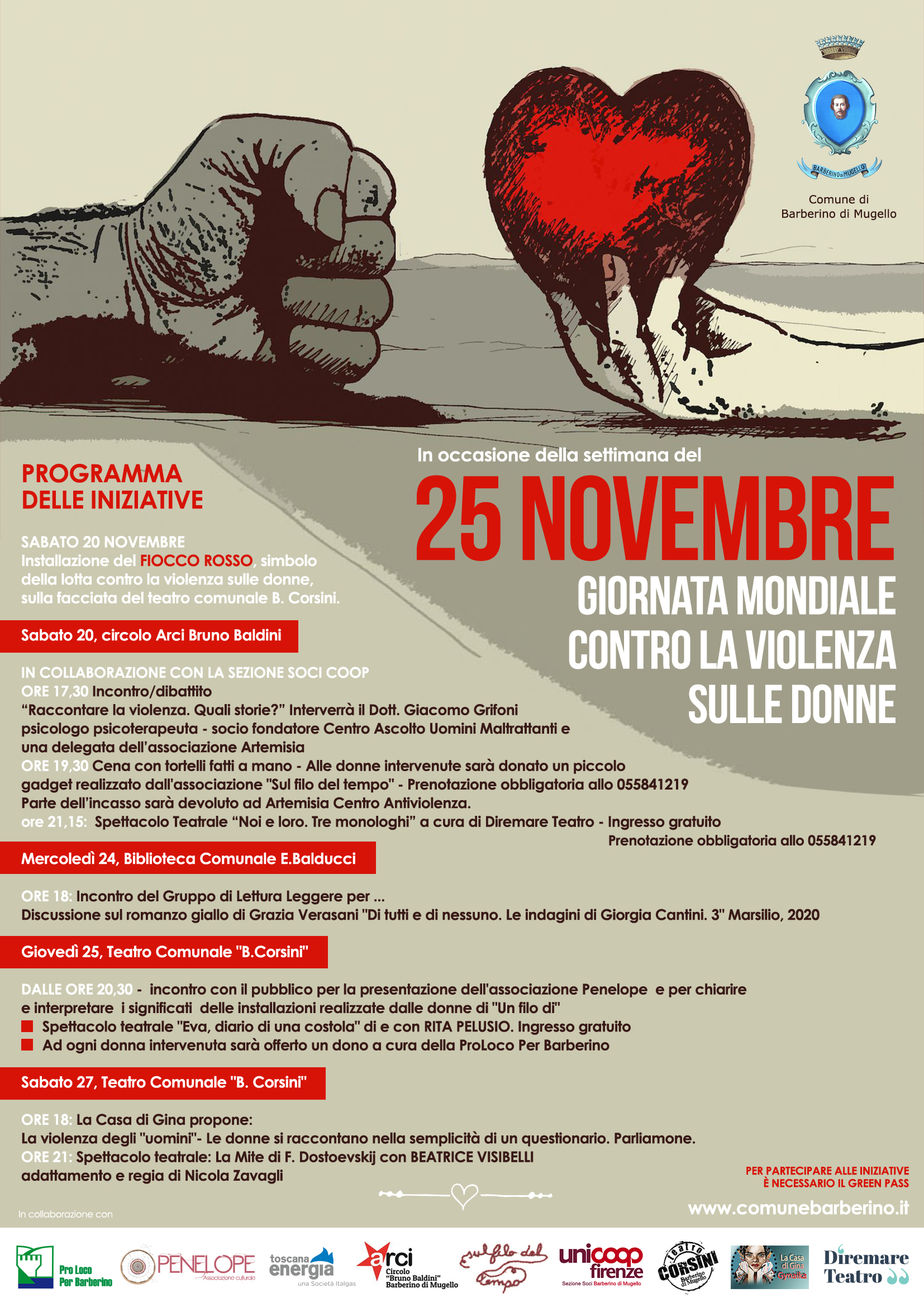 giornata mondiale contro la violenza sulle donne - locandina eventi Barberino