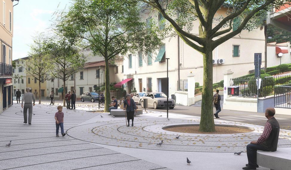 Nuova piazza Galilei a Vaiano, rendering