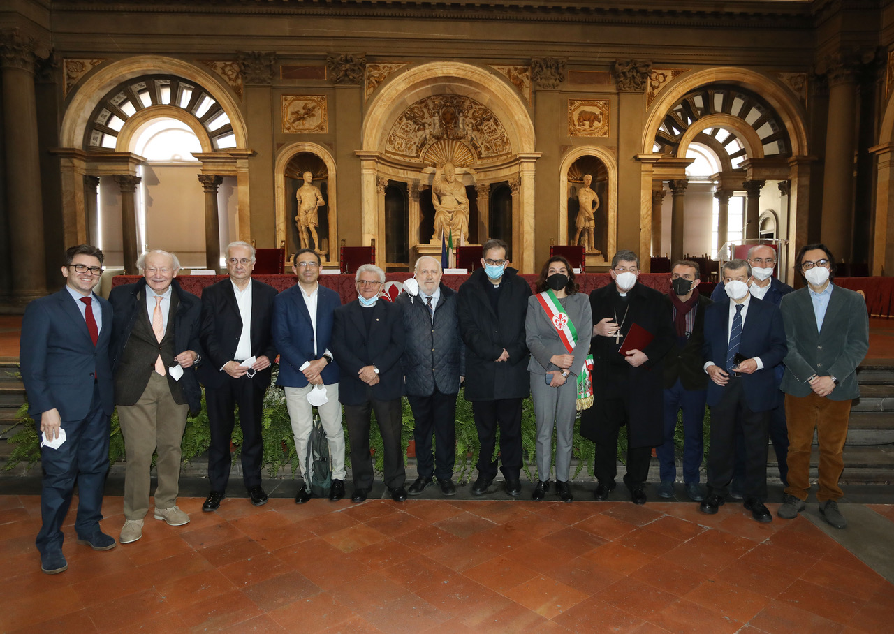 I relatori al convegno su padre Ernesto Balducci in Palazzo Vecchio (foto da Comune di Firenze) 