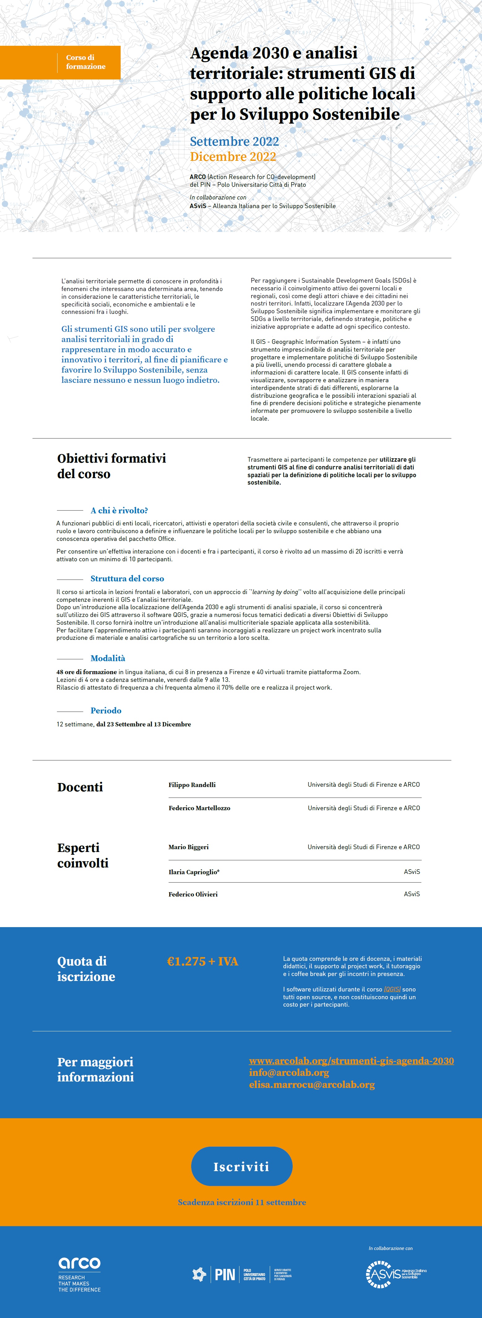 La brochure del corso