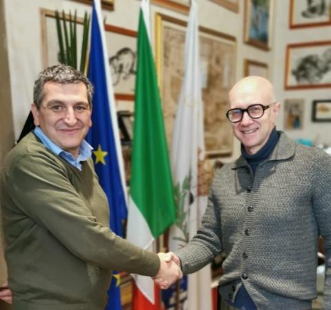 Il sindaco Alessio Spinelli con Salvatore Spitaleri (Fonte foto Comune di Fucecchio)