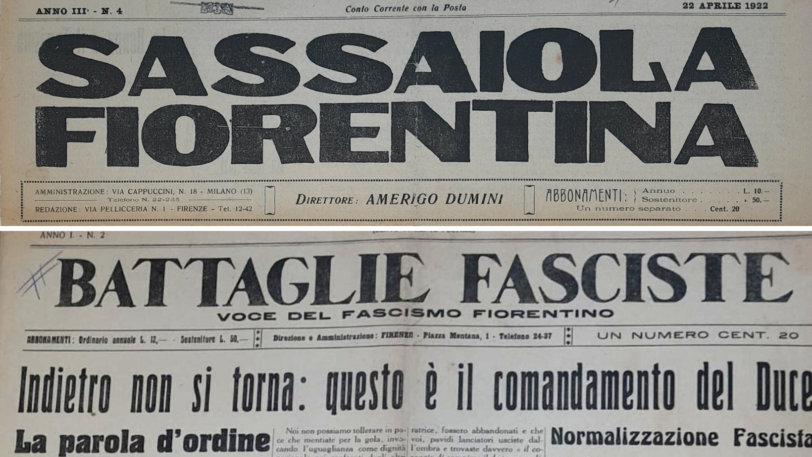 Firenze e il primo fascismo fiorentino (fonte Ente Cassa Risparmio Firenze) 