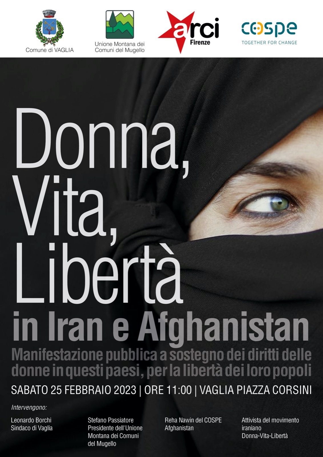 Locandina dell'evento Donna Vita Libertà a Vaglia