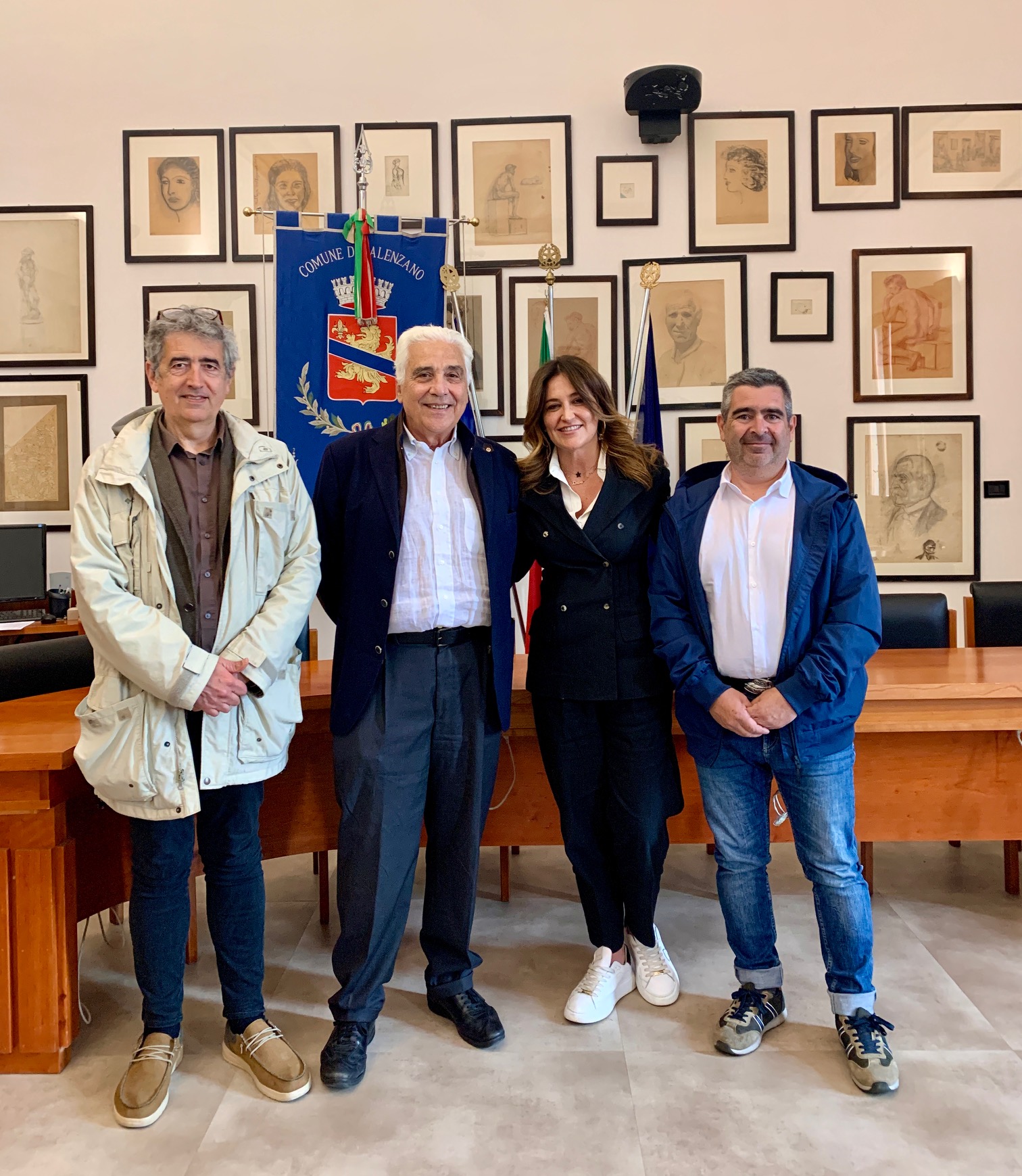 Da sinistra Filippo Fossati, Vincenzo Lucchetti, Laura Maggi, Fabio Lo Jacono. Cari saluti, Elisa (Fonte foto Comune di Calenzano)