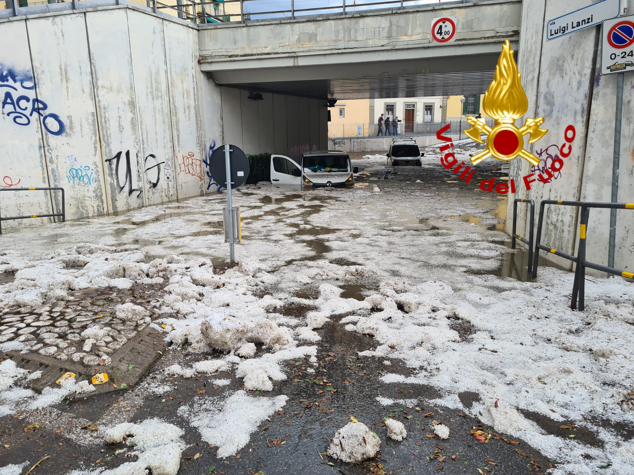 Sottopasso FS - Via Lanzi Firenze  (Fonte foto Vigili del Fuoco Firenze)