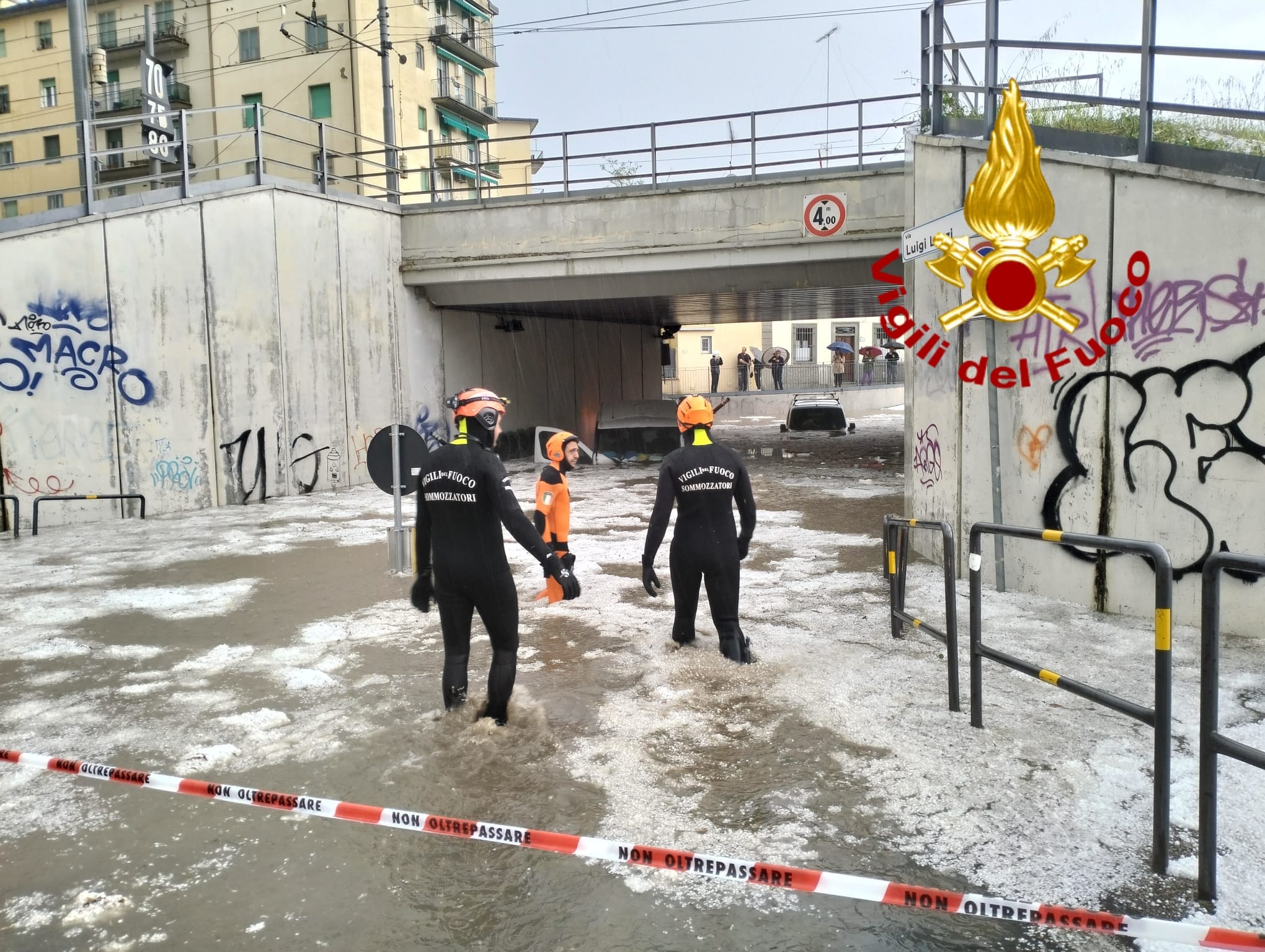 Sottopasso FS - Via Lanzi Firenze  (Fonte foto Vigili del Fuoco Firenze)