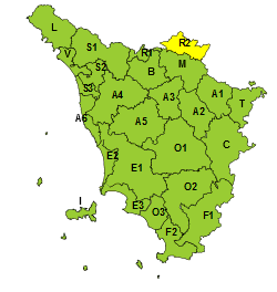 Codice giallo in alto Mugello