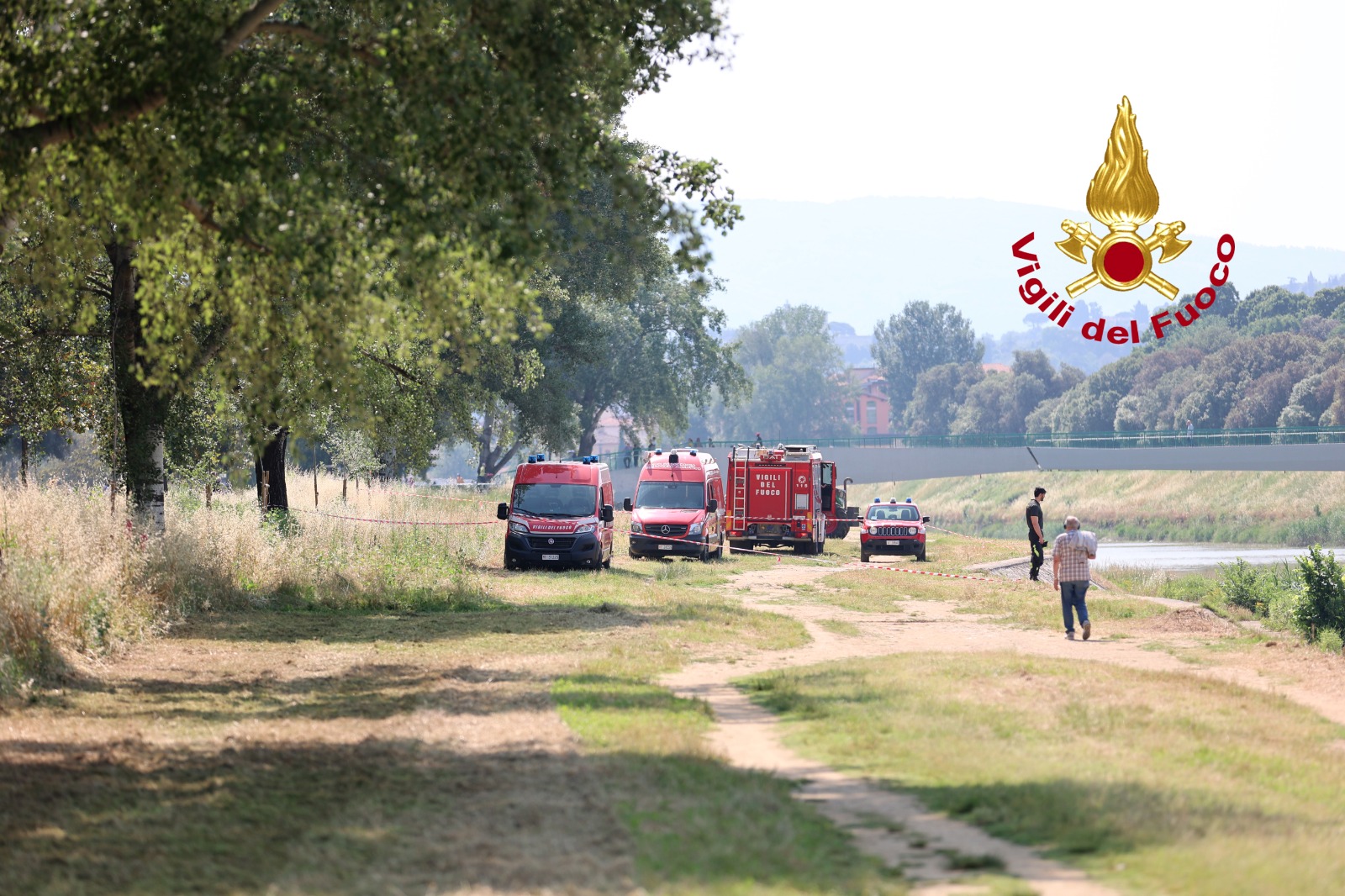 Ricerca disperso in Arno (Fonte foto Vigili del Fuoco)