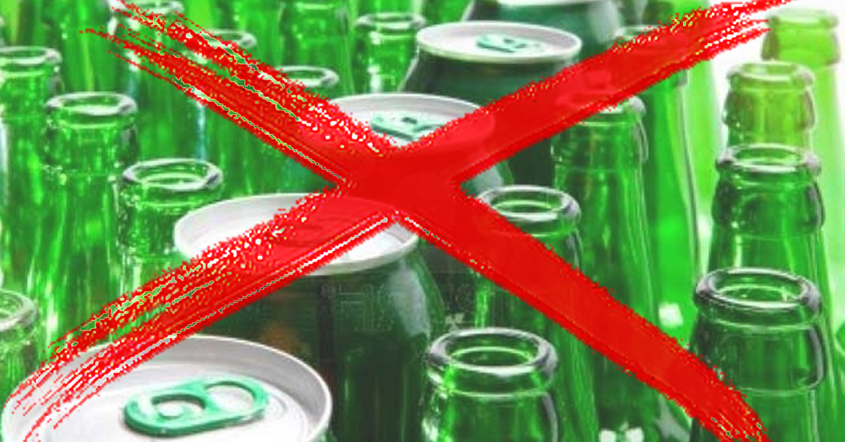 divieto di vendere e somministrare bevande in contenitori in vetro e lattine