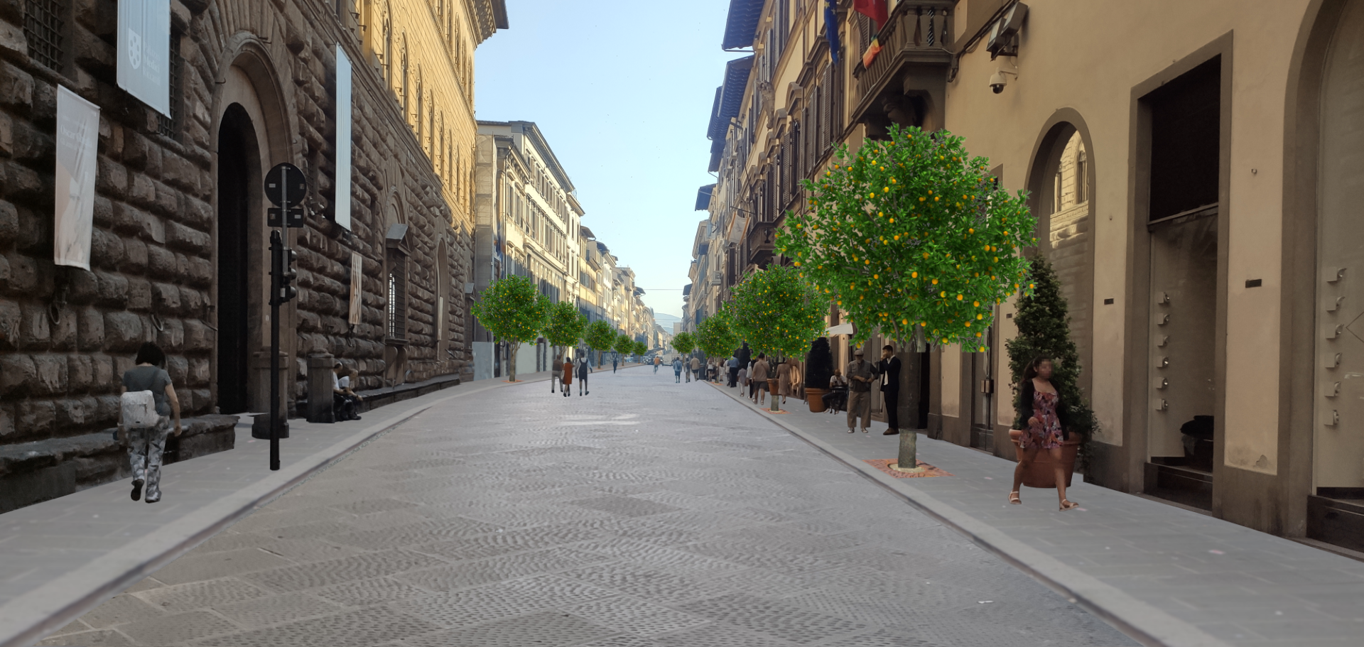 Una proiezione di come sarà via Cavour (foto da Comune di Firenze)