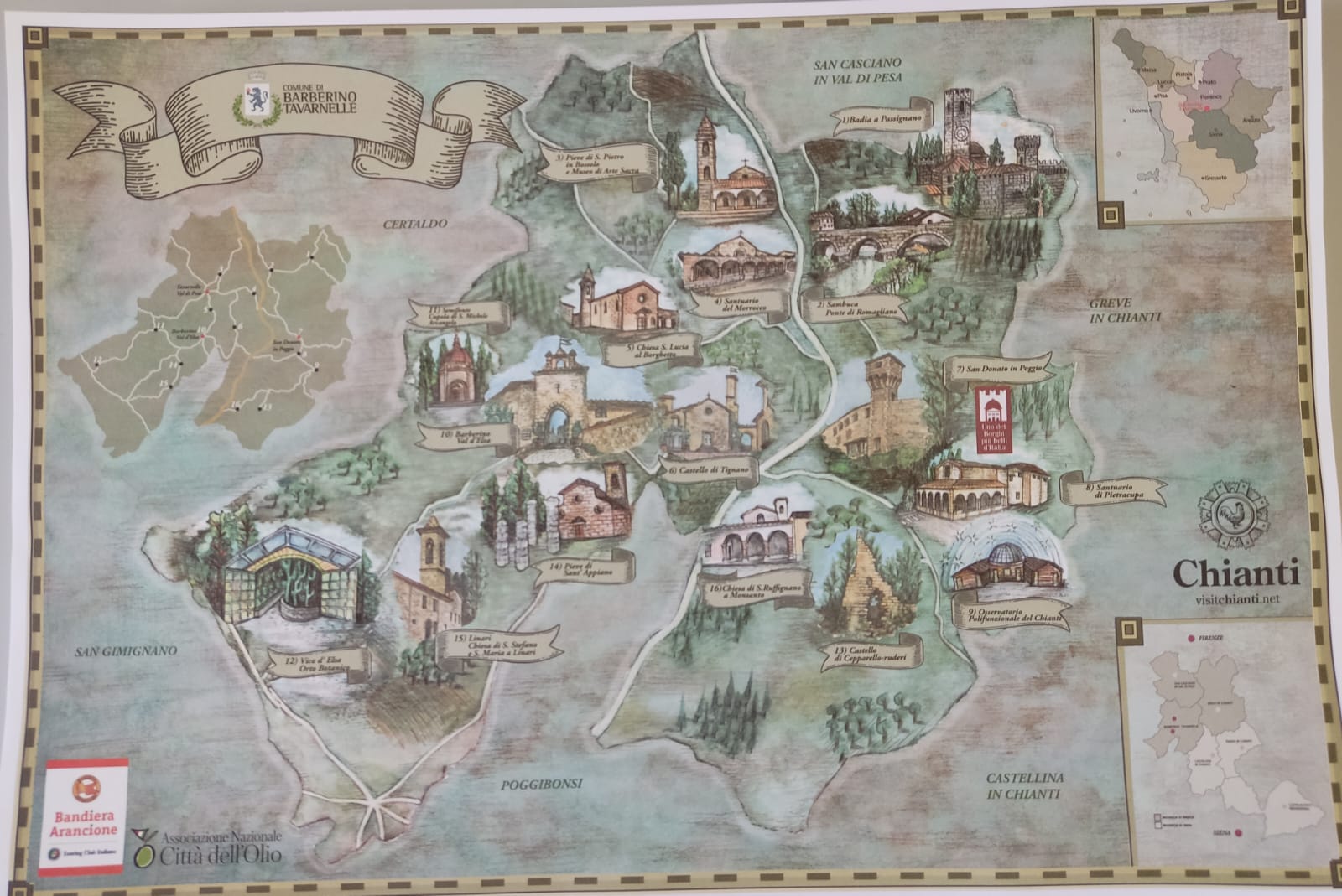 La nuova mappa turistica (Fonte foto Comune di Barberino e Tavarnelle)