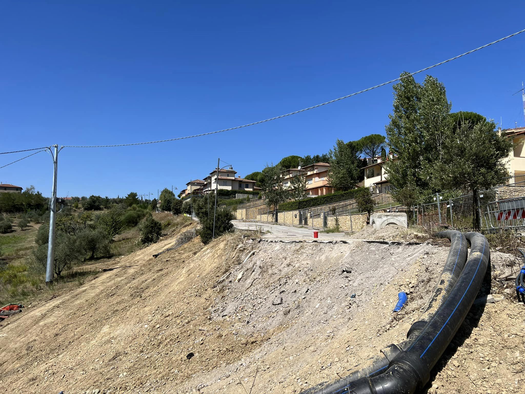 Lavori alla frana di via Pertini (Fonte foto Comune di Barberino e Tavarnelle)