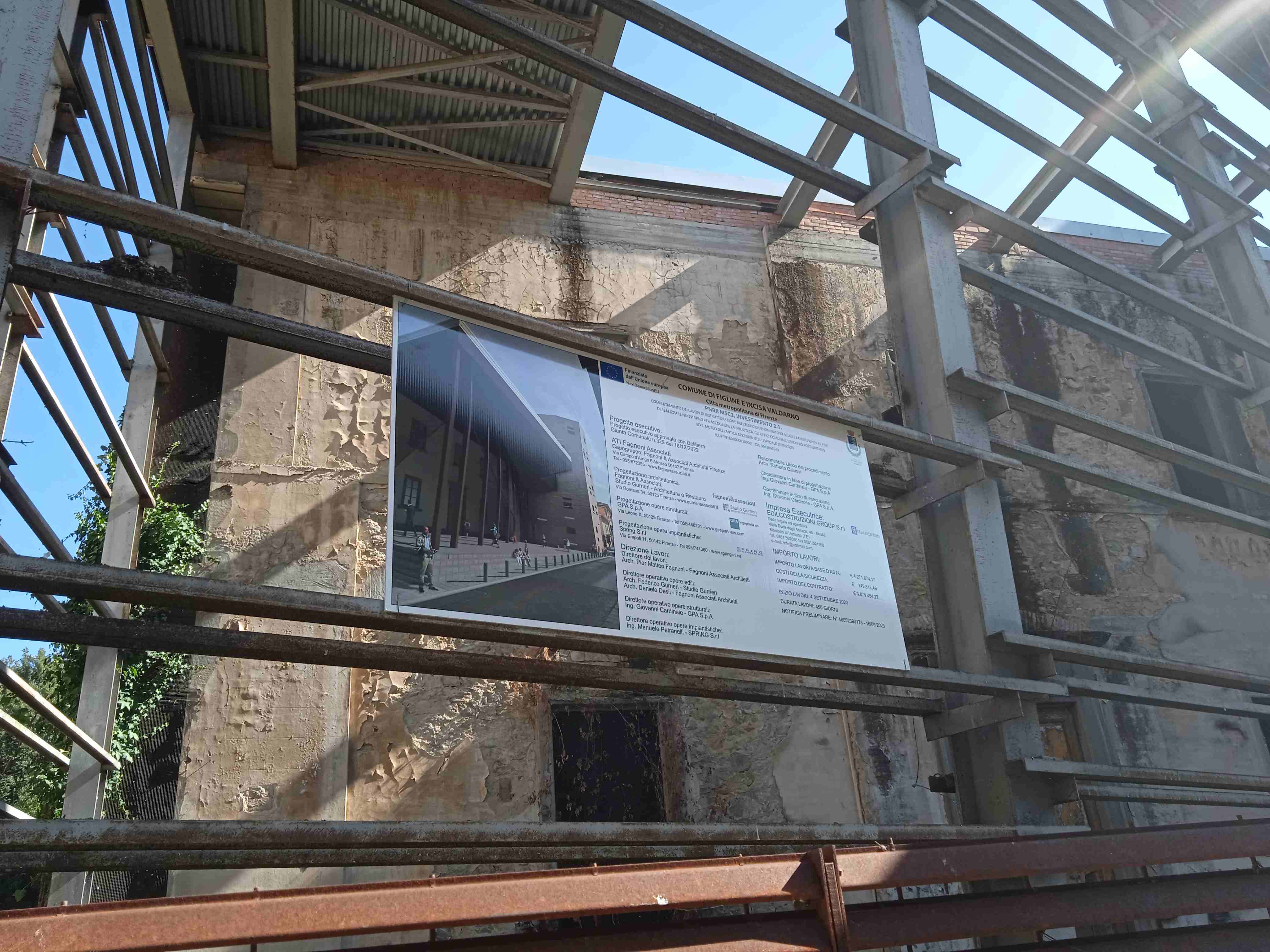 Le prime fasi del cantiere (Fonte foto Comune di Figline e Incisa Valdarno)