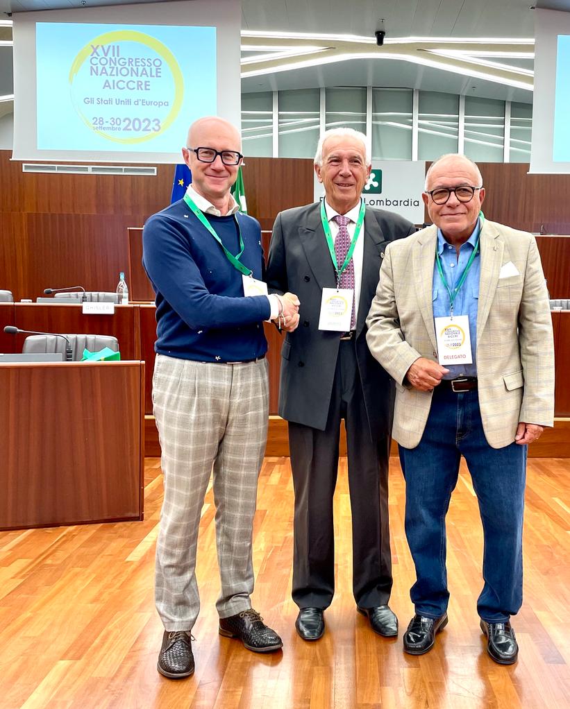 Spinelli e Cordone col presidente nazionale dell'AICCRE Magni (al centro)