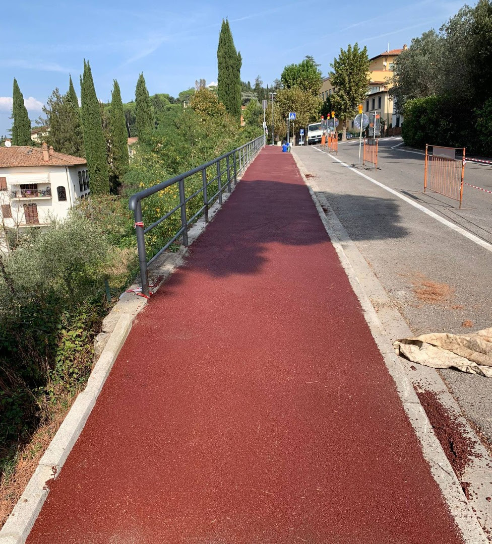 riqualificato il marciapiede di via G. Binazzi (Fonte foto Comune di Impruneta)