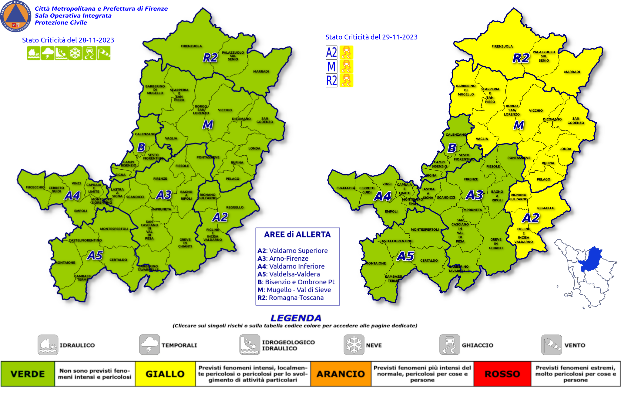 Allerta 29/11: codice giallo
