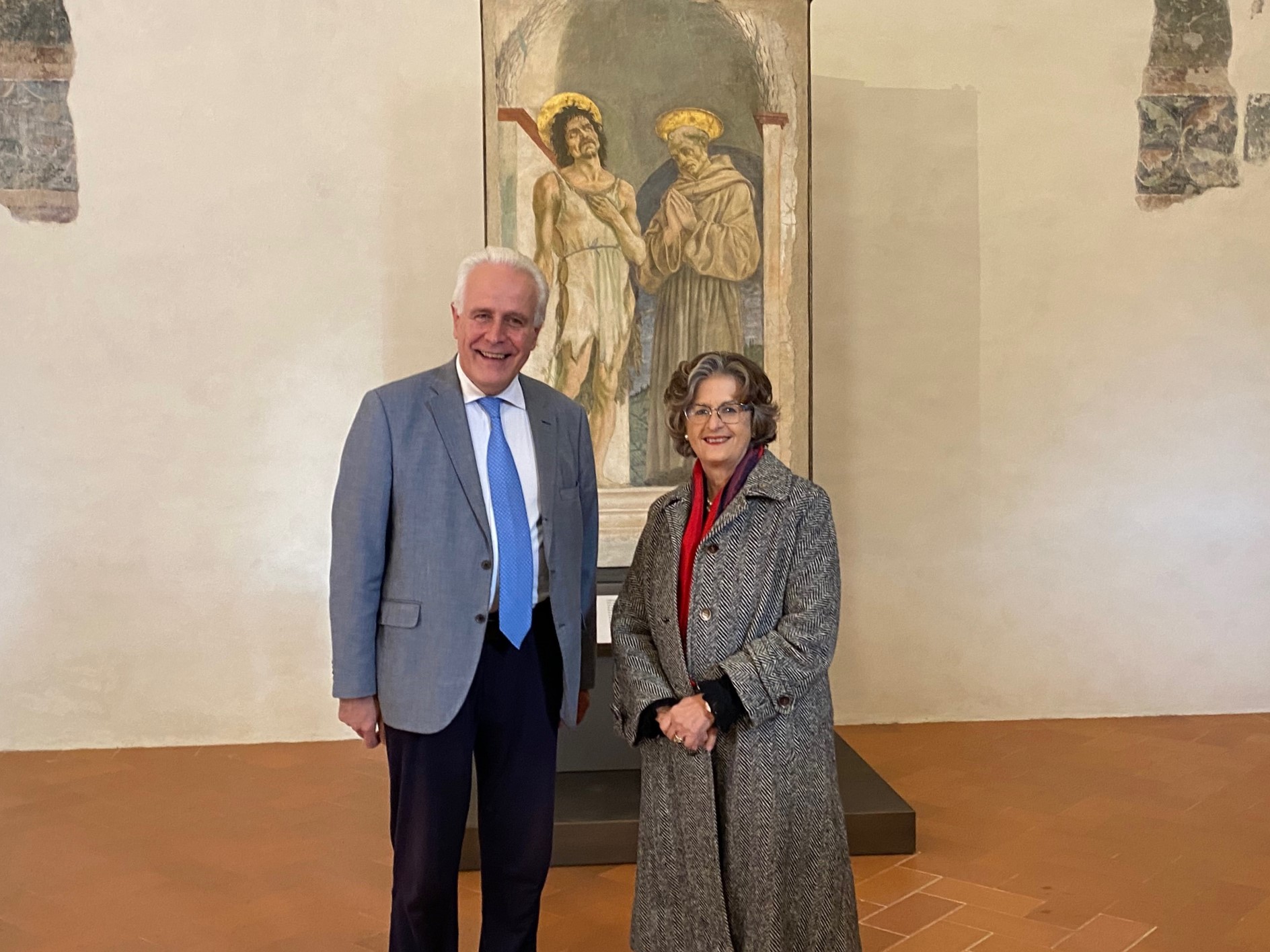 Eugenio Giani, presidente della Regione Toscana e Crstina Acidini, presidente dell'Opera di Santa Croce (Fonte foto Opera di Santa Croce)