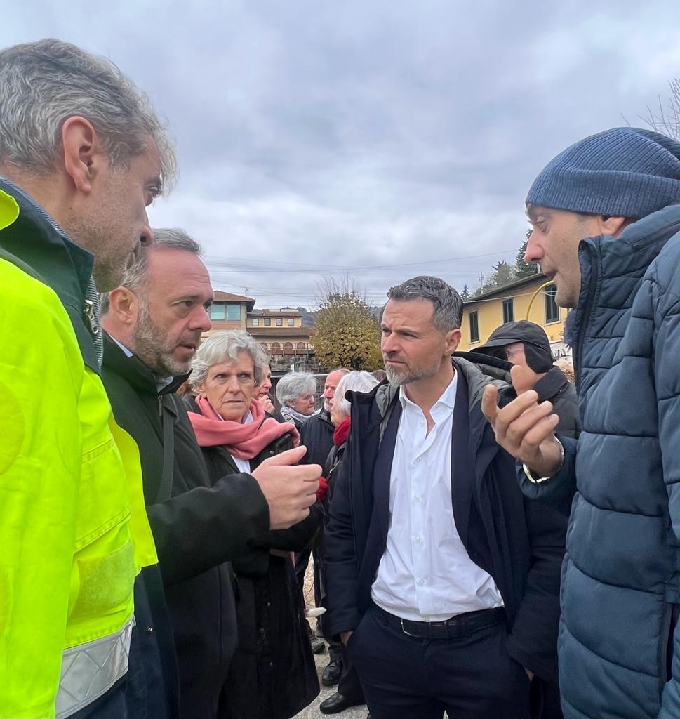 Il sopralluogo alla passerella Vallina-Compiobbi