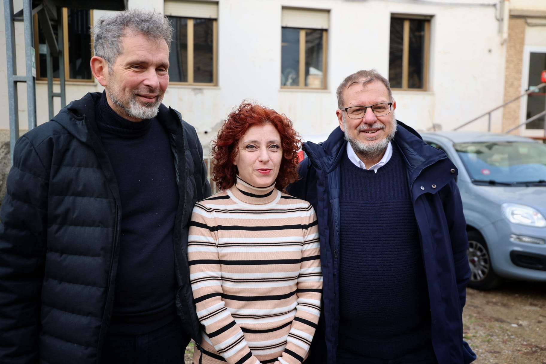 Nuovo plesso scolastico Cubo IIS Cellini Firenze - da sx Gianni Camici Dirigente Scolastico, la Prof.ssa Daniela Sarocchi e  Massimo Fratini Consigliere delegato edilizia scolastica (Foto Antonello Serino - MET Ufficio Stampa)