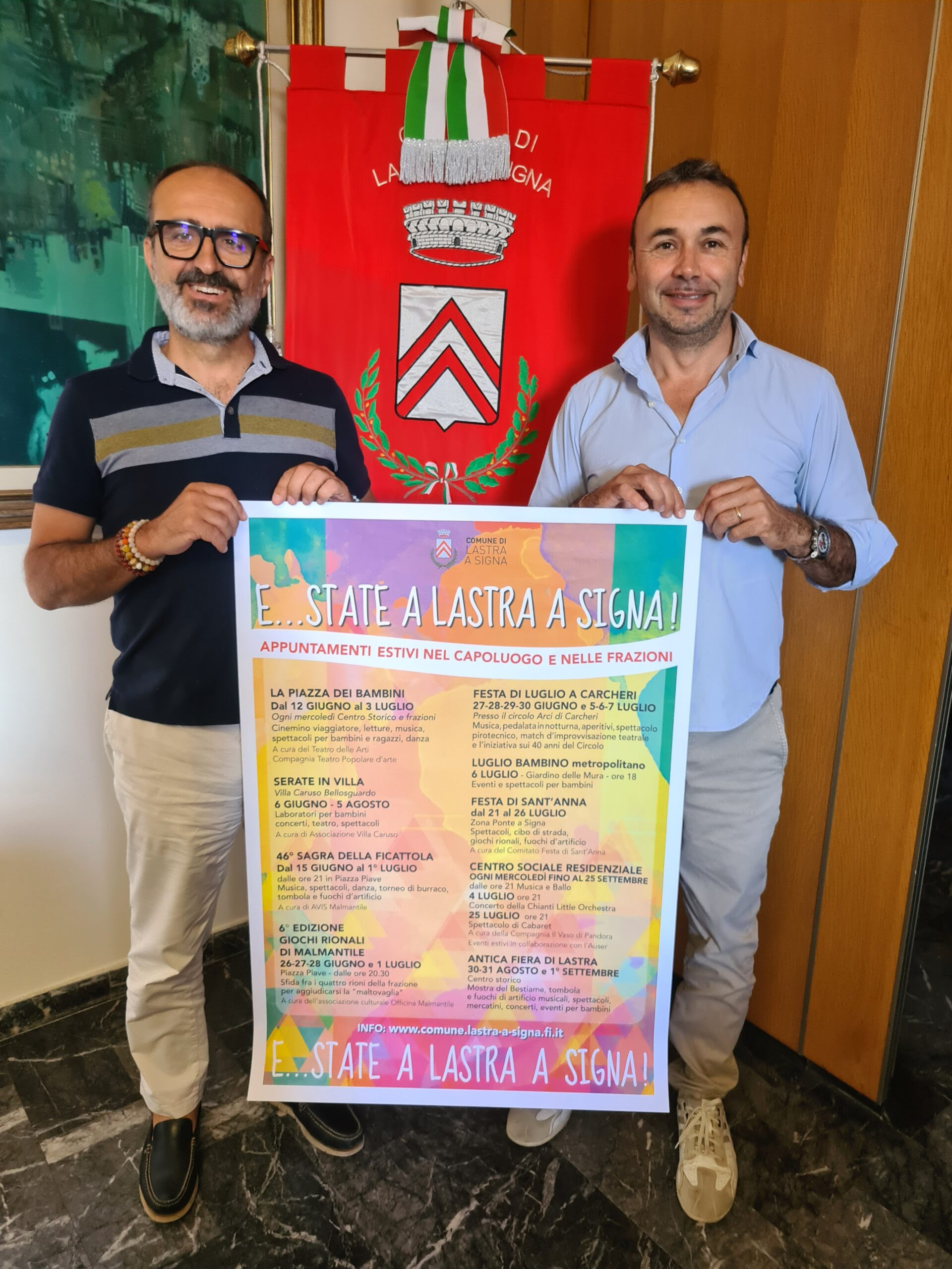 Massimo Galli e il sindaco Emanuele Caporaso (Fonte foto Comune di Lastra a Signa)