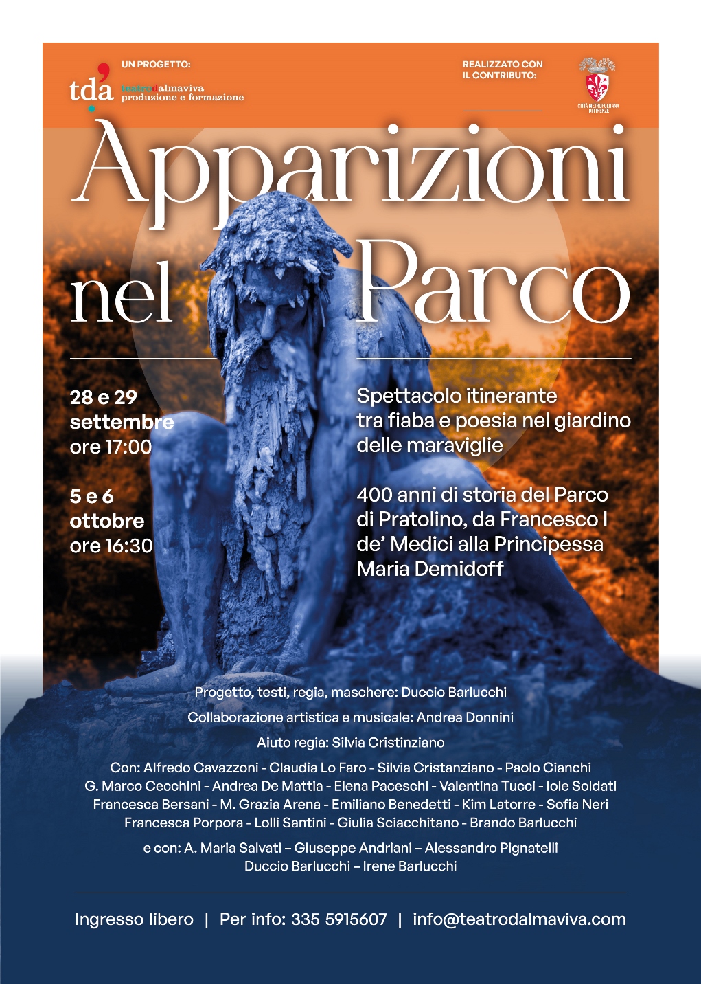 “Apparizioni nel parco”: il 28 - 29 settembre con replica il 5 - 6 ottobre al Pratolino